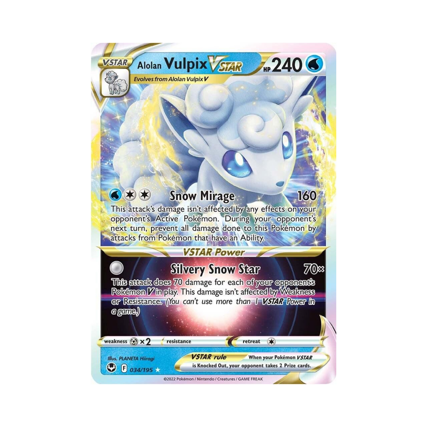 Alolan Vulpix Vstar 034 - Silver Tempest