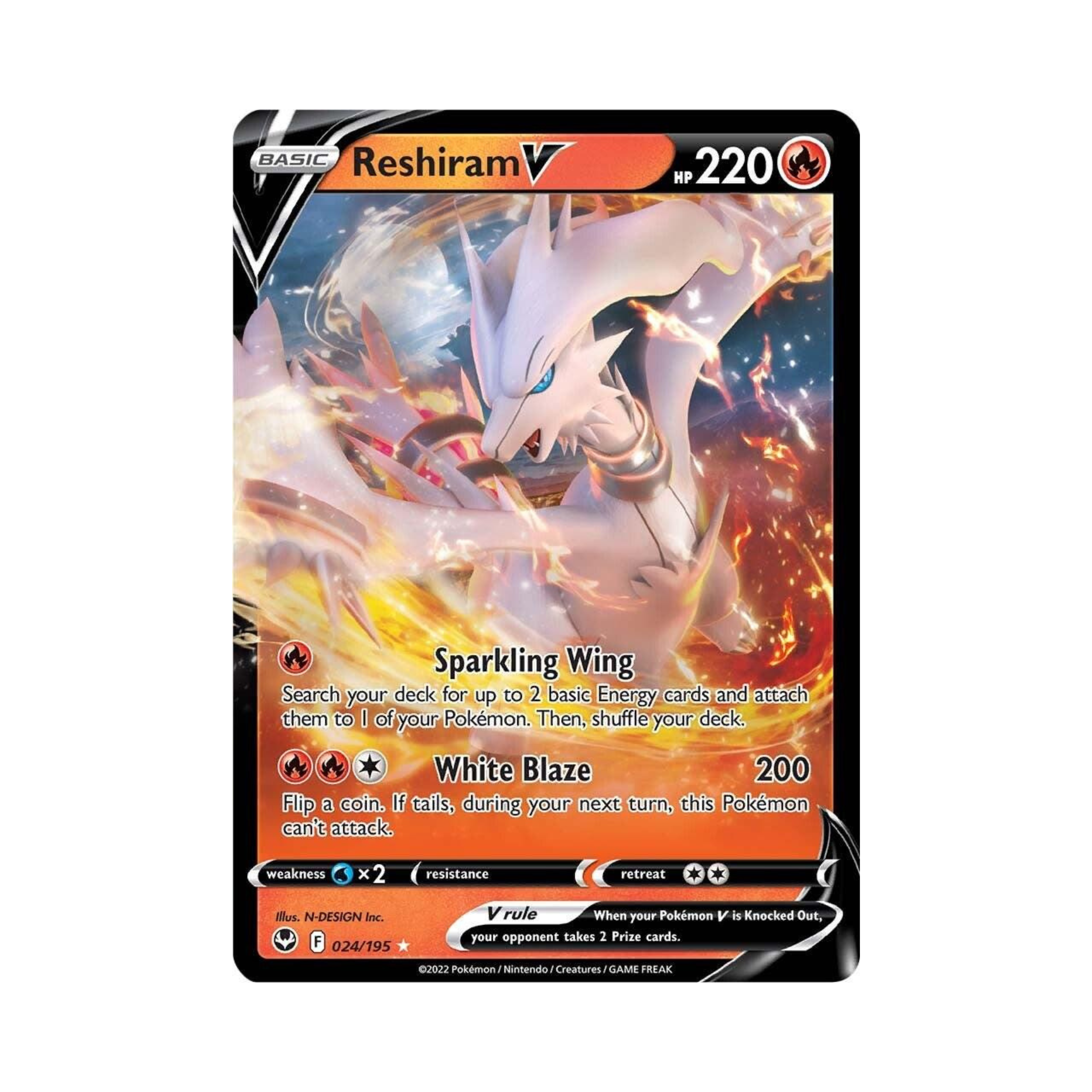 Reshiram V 024 - Silver Tempest