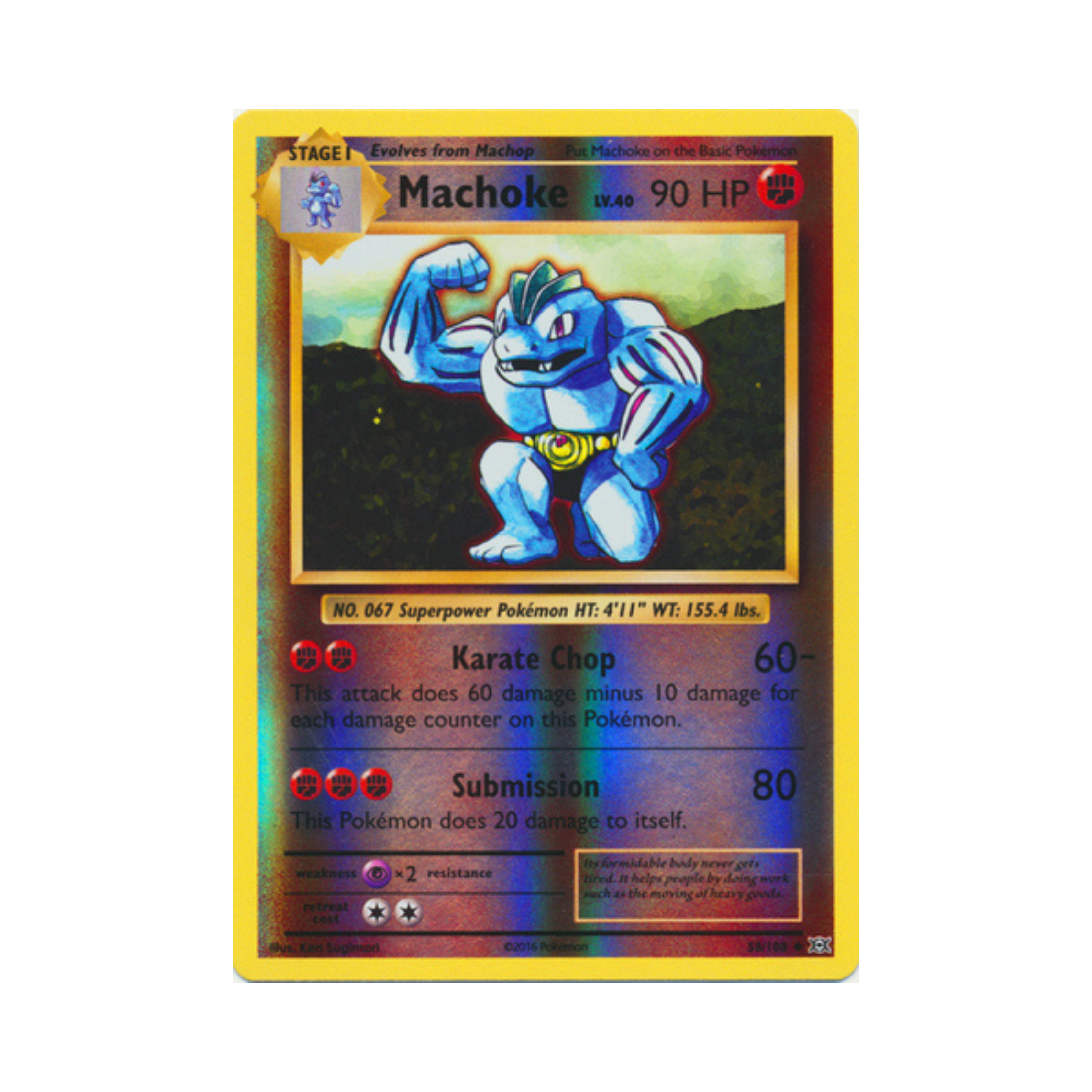 Machoke REVERSE HOLO 58 - Evolutions