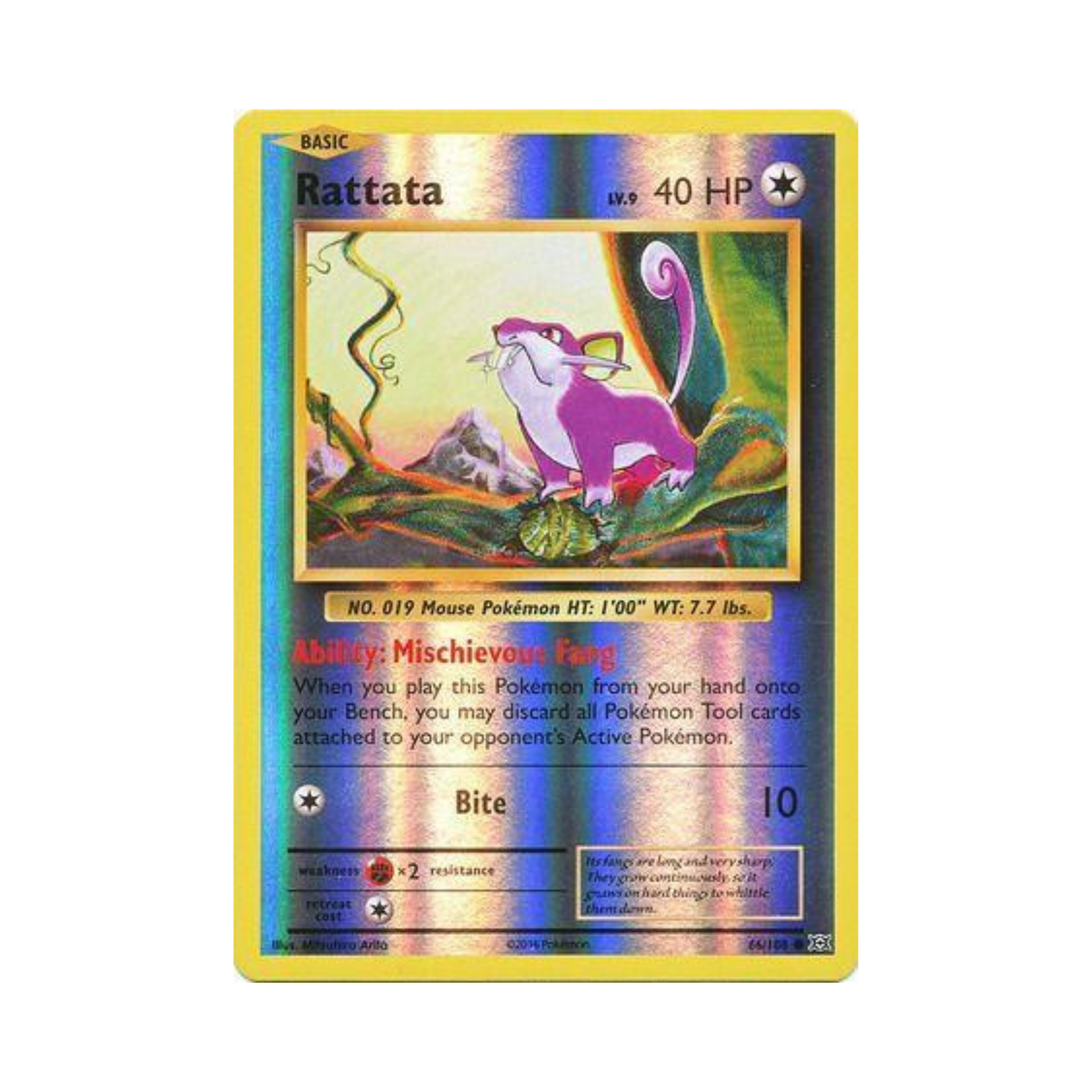 Rattata REVERSE HOLO 66 - Evolutions