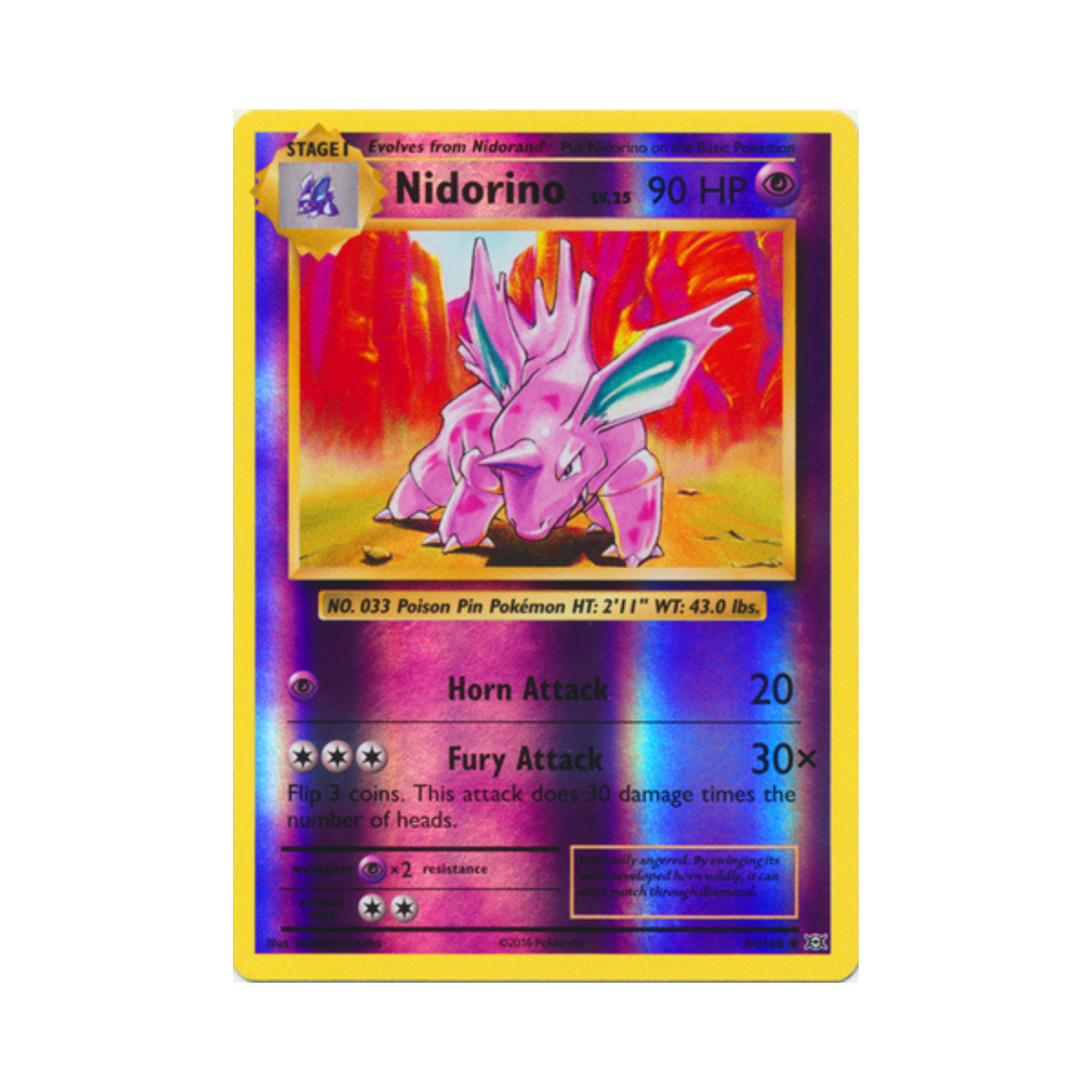 Nidorino REVERSE HOLO 44 - Evolutions