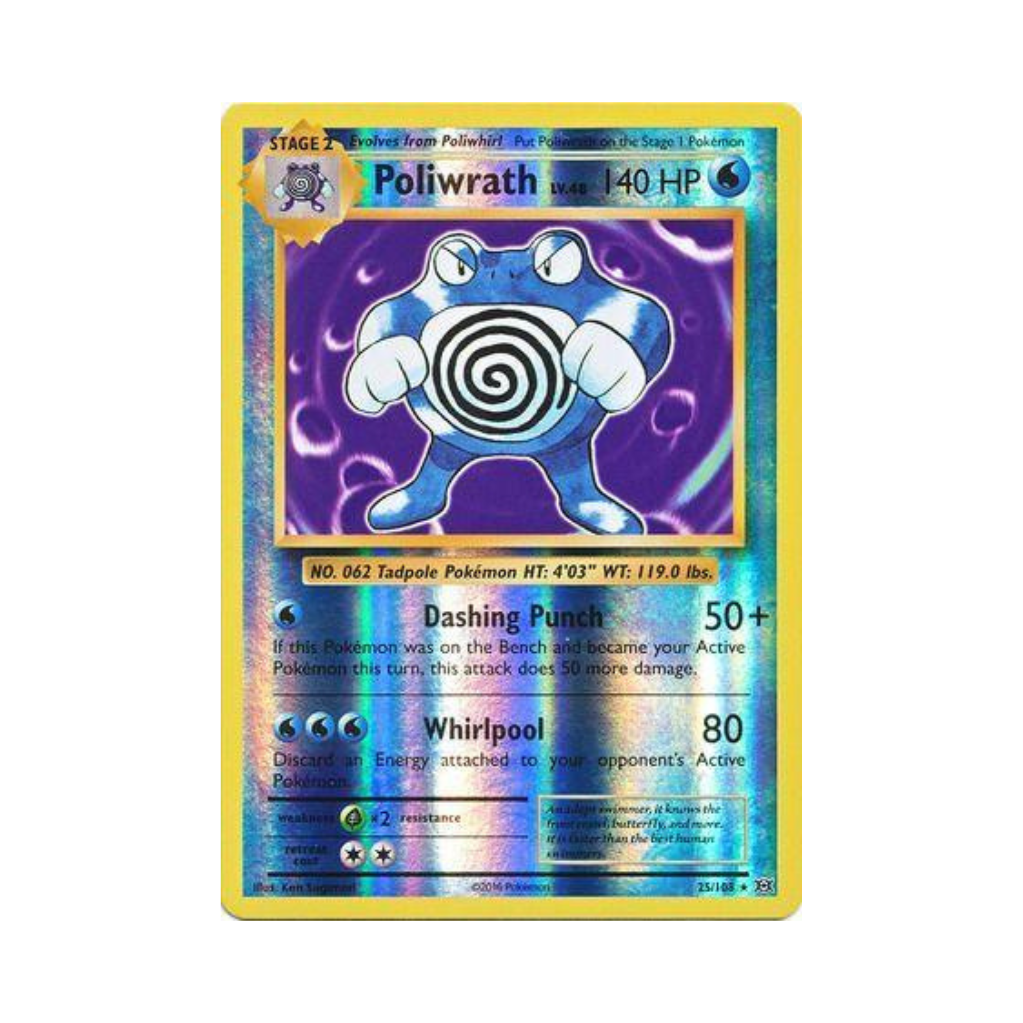 Poliwrath REVERSE HOLO 25 - Evolutions